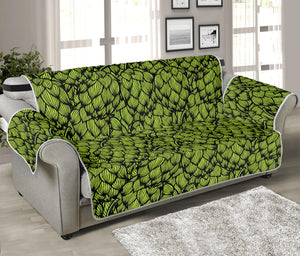 Green Hop Cone Pattern Print Sofa Protector