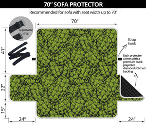 Green Hop Cone Pattern Print Sofa Protector