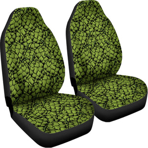 Green Hop Cone Pattern Print Universal Fit Car Seat Covers