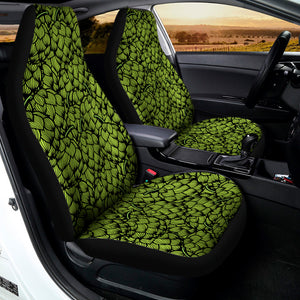 Green Hop Cone Pattern Print Universal Fit Car Seat Covers