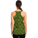 Green Hop Cone Pattern Print Women's Racerback Tank Top