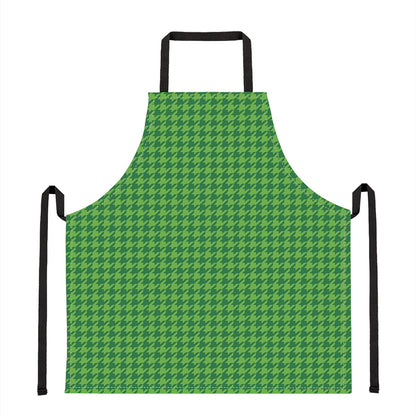 Green Houndstooth Pattern Print Apron