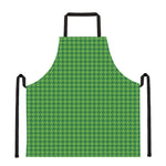 Green Houndstooth Pattern Print Apron