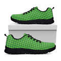 Green Houndstooth Pattern Print Black Running Shoes