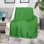 Green Houndstooth Pattern Print Blanket