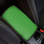 Green Houndstooth Pattern Print Car Center Console Cover