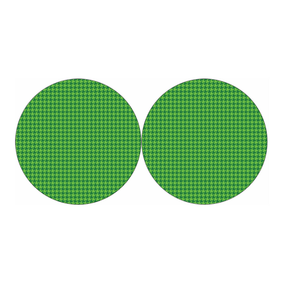 Green Houndstooth Pattern Print Car Coasters