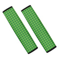Green Houndstooth Pattern Print Car Seat Belt Covers
