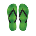 Green Houndstooth Pattern Print Flip Flops