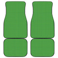 Green Houndstooth Pattern Print Front and Back Car Floor Mats