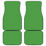 Green Houndstooth Pattern Print Front and Back Car Floor Mats