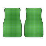 Green Houndstooth Pattern Print Front Car Floor Mats