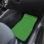 Green Houndstooth Pattern Print Front Car Floor Mats