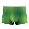 Green Houndstooth Pattern Print Men's Boxer Briefs