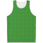Green Houndstooth Pattern Print Men's Tank Top