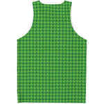 Green Houndstooth Pattern Print Men's Tank Top