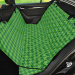 Green Houndstooth Pattern Print Pet Car Back Seat Cover