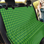 Green Houndstooth Pattern Print Pet Car Back Seat Cover