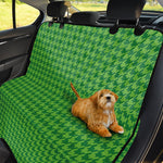 Green Houndstooth Pattern Print Pet Car Back Seat Cover