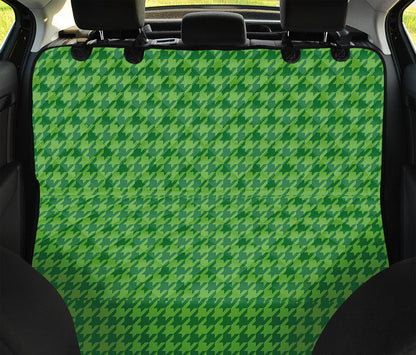 Green Houndstooth Pattern Print Pet Car Back Seat Cover