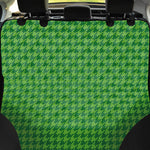 Green Houndstooth Pattern Print Pet Car Back Seat Cover