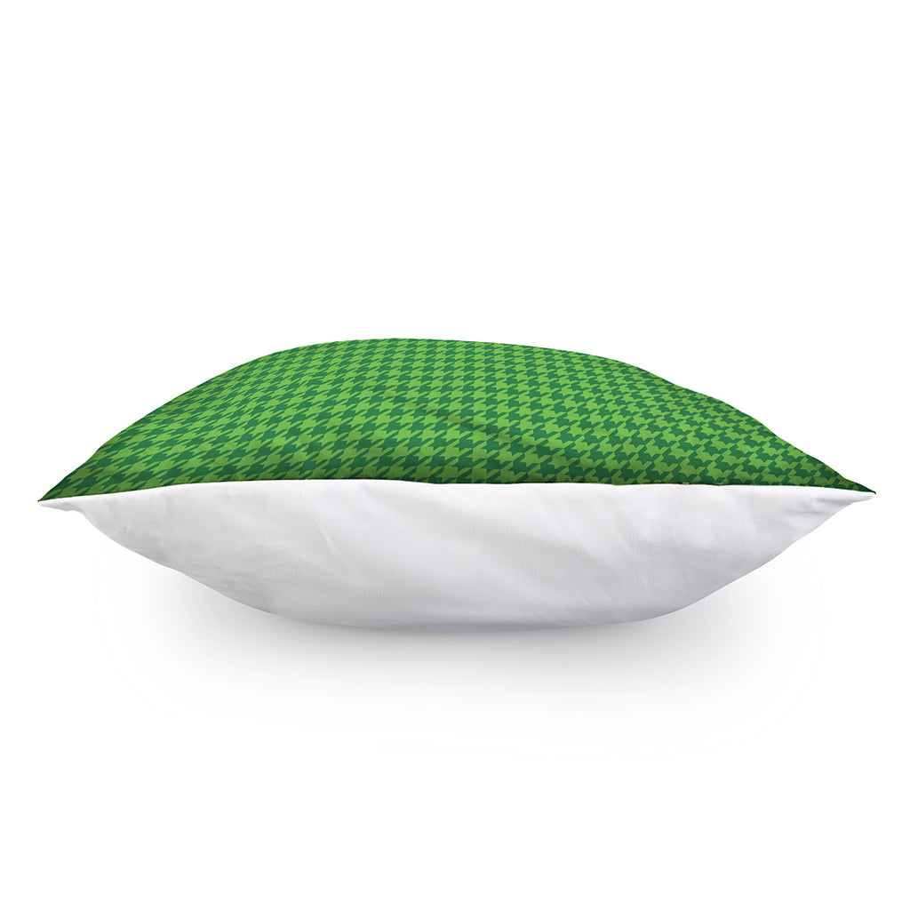 Green Houndstooth Pattern Print Pillow Cover