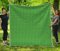 Green Houndstooth Pattern Print Quilt