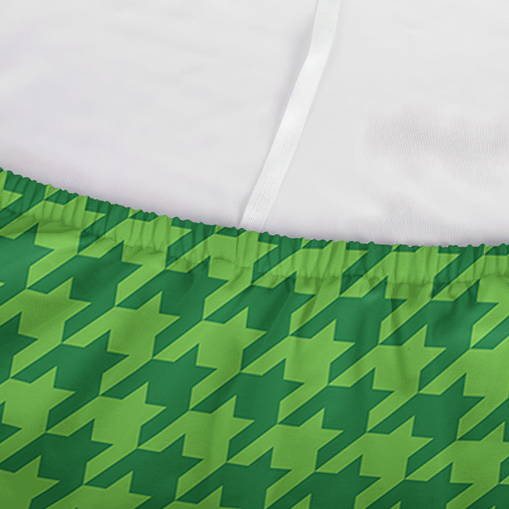 Green Houndstooth Pattern Print Sofa Cover