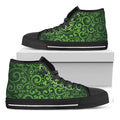 Green Irish Saint Patrick's Day Print Black High Top Sneakers