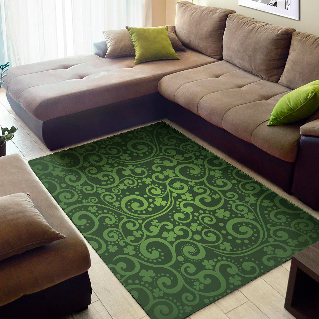 Green Irish Saint Patrick's Day Print Area Rug