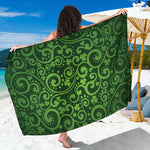 Green Irish Saint Patrick's Day Print Beach Sarong Wrap