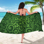 Green Irish Saint Patrick's Day Print Beach Sarong Wrap