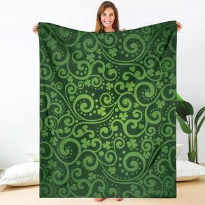 Green Irish Saint Patrick's Day Print Blanket