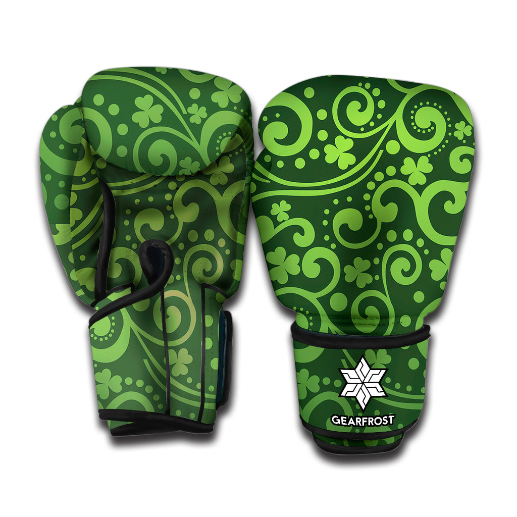 Green Irish Saint Patrick's Day Print Boxing Gloves