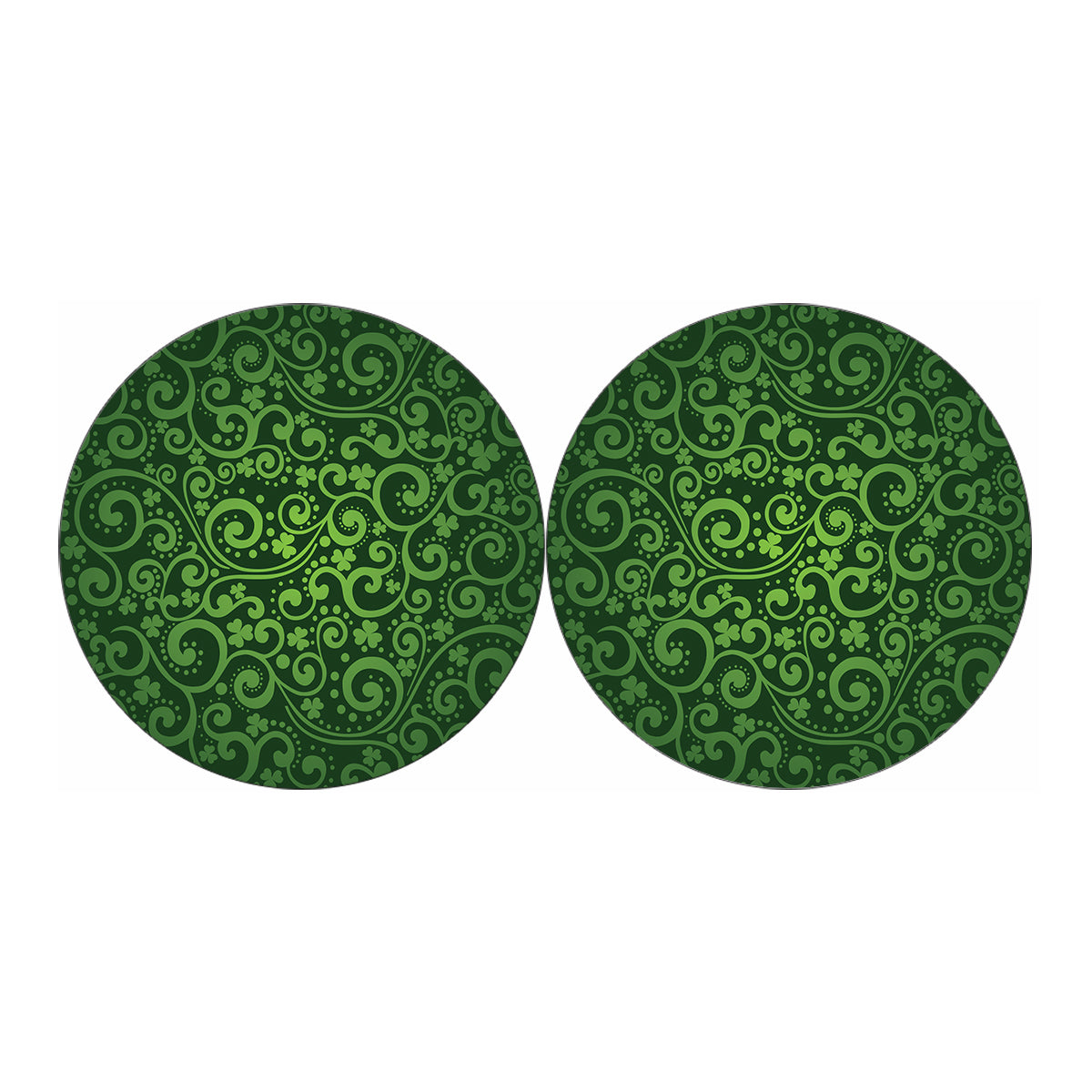 Green Irish Saint Patrick's Day Print Car Coasters
