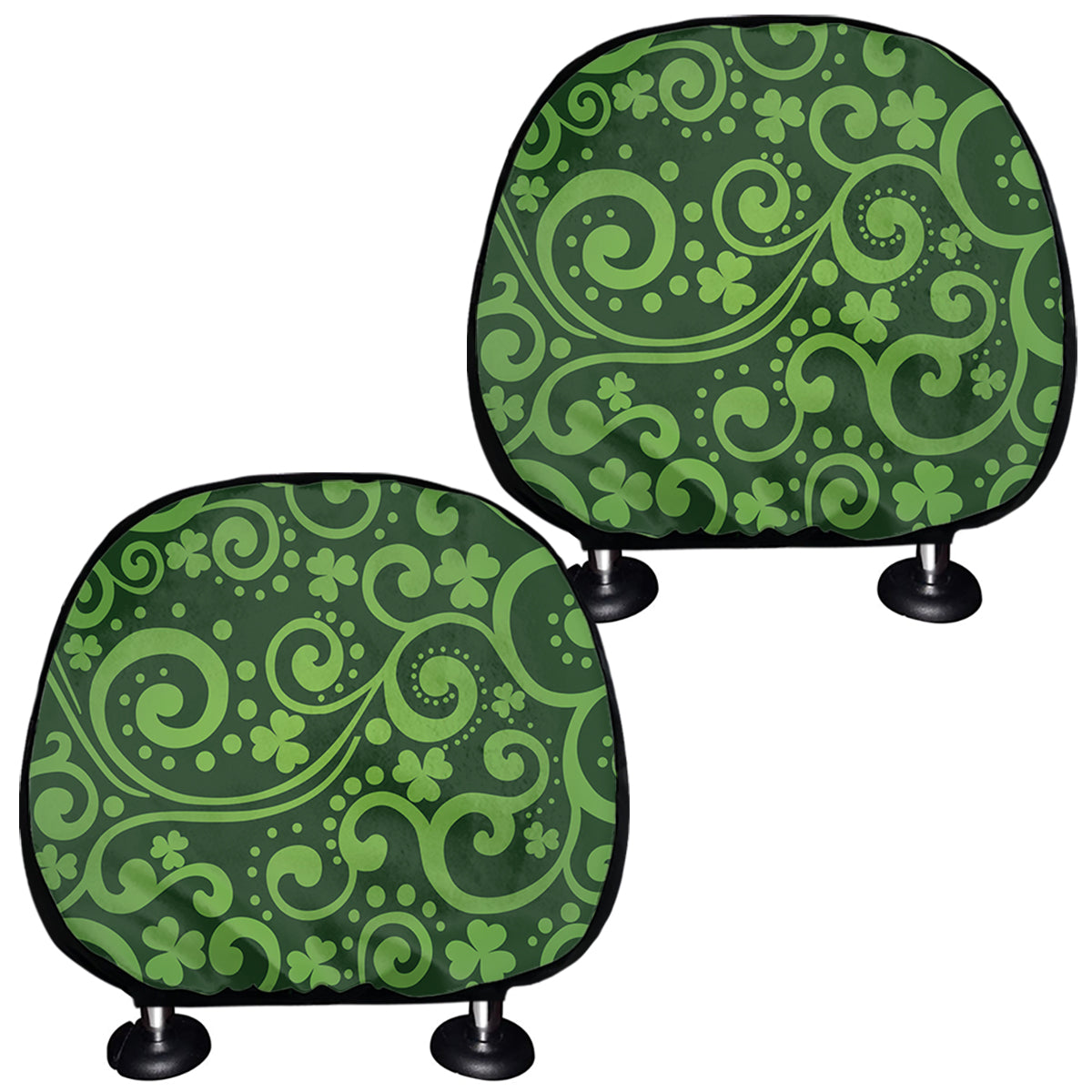 Green Irish Saint Patrick's Day Print Car Headrest Covers