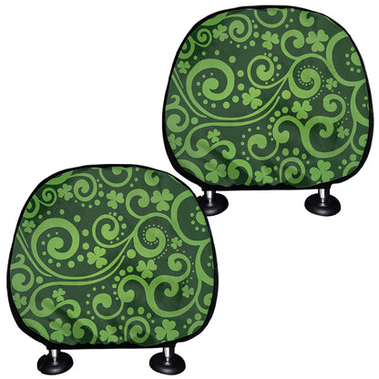 Green Irish Saint Patrick's Day Print Car Headrest Covers