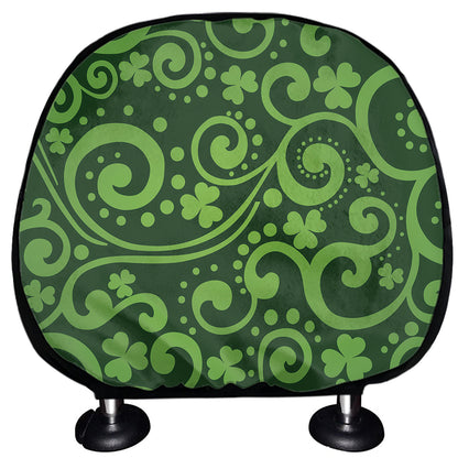 Green Irish Saint Patrick's Day Print Car Headrest Covers