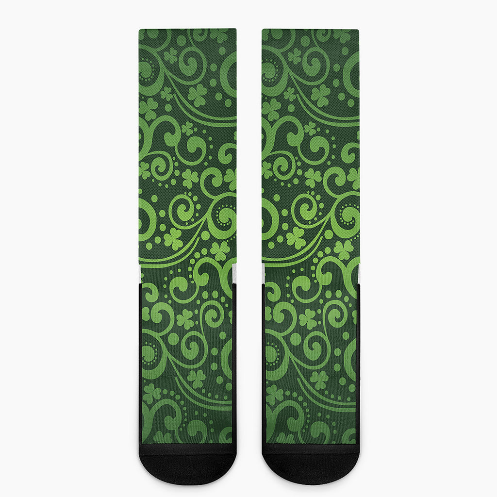 Green Irish Saint Patrick's Day Print Crew Socks