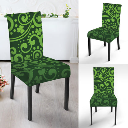 Green Irish Saint Patrick's Day Print Dining Chair Slipcover