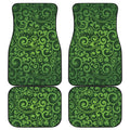Green Irish Saint Patrick's Day Print Front and Back Car Floor Mats