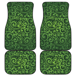 Green Irish Saint Patrick's Day Print Front and Back Car Floor Mats