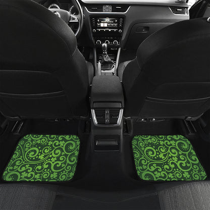 Green Irish Saint Patrick's Day Print Front and Back Car Floor Mats