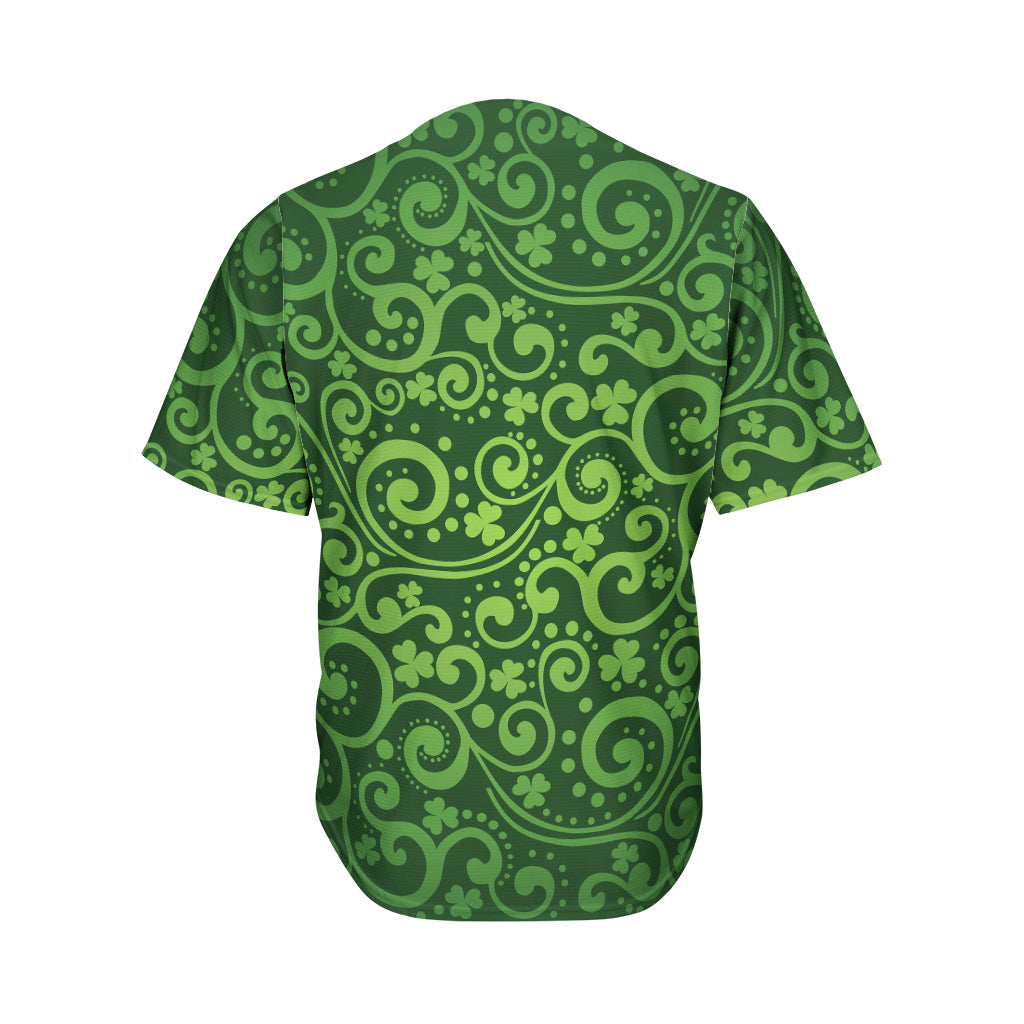 Green Irish Saint Patrick's Day Print Men's Baseball Jersey