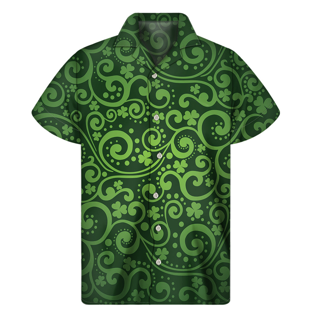 Green Irish Saint Patrick's Day Print Men's Short Sleeve Shirt