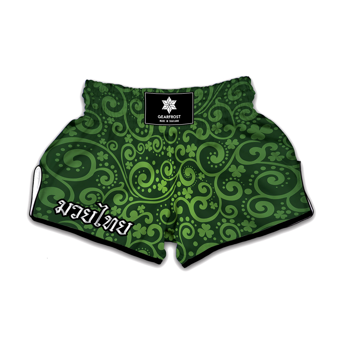 Green Irish Saint Patrick's Day Print Muay Thai Boxing Shorts