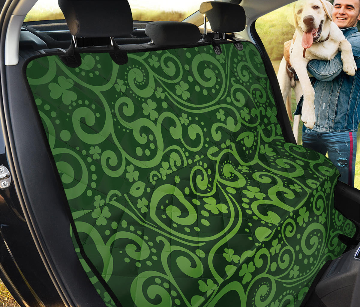 Green Irish Saint Patrick's Day Print Pet Car Back Seat Cover