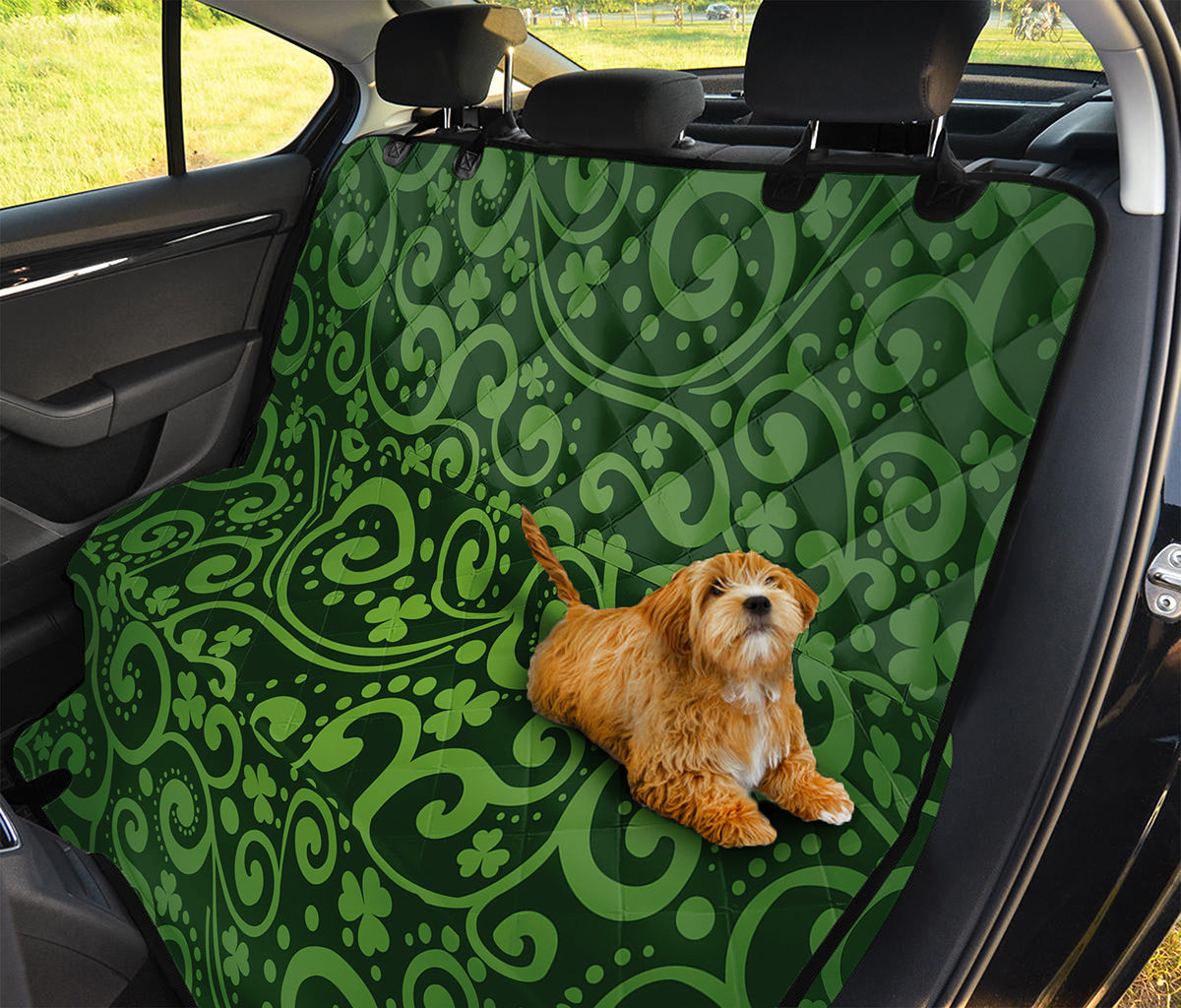 Green Irish Saint Patrick's Day Print Pet Car Back Seat Cover