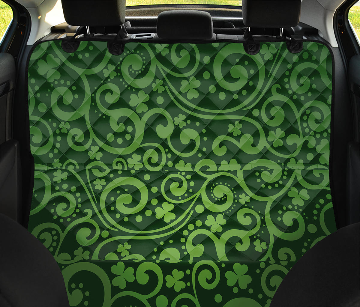 Green Irish Saint Patrick's Day Print Pet Car Back Seat Cover