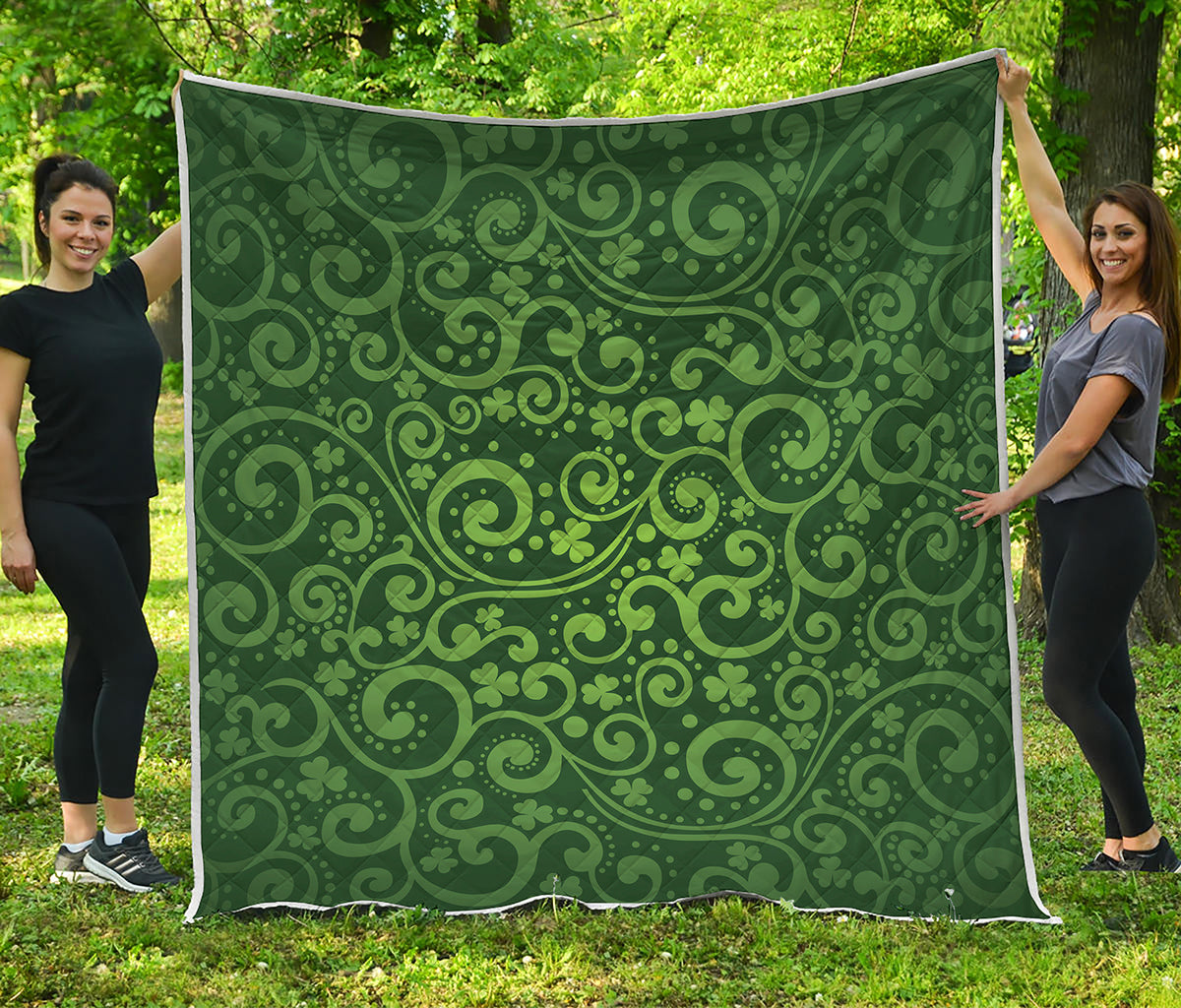 Green Irish Saint Patrick's Day Print Quilt